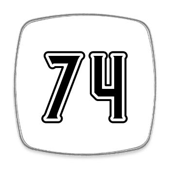 74 number symbol - Square fridge magnet - white - Front