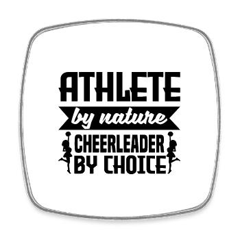 Atlete By Nature Cheerleader By Choice Cheerleadin - Viereckiger Kühlschrankmagnet - Weiß - Vorne