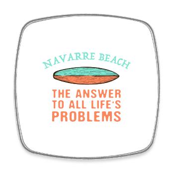Navarre Beach Réponse à tous les problèmes de la vie - Magnet carré - blanc - Devant