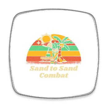 Sand to Sand Combat Beach Friends Ocean Buddy - Square fridge magnet - white - Front