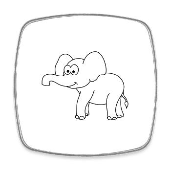 Elephant Comic - Square fridge magnet - white - Front