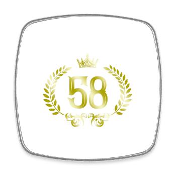 58 Number Wreath - Square fridge magnet - white - Front