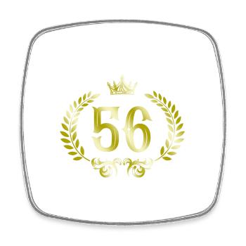 56 Number wreath - Square fridge magnet - white - Front