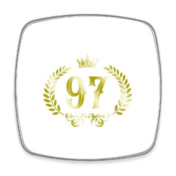 97 Nombre de couronnes - Magnet carré - blanc - Devant