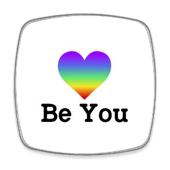 Be You Gay Pride Lgbtq Rainbow Transgender Bisexua - Viereckiger Kühlschrankmagnet - Weiß - Vorne