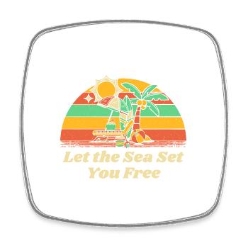 Laissez la mer vous mettre gratuitement sur la plage Citation de motivation - Magnet carré - blanc - Devant