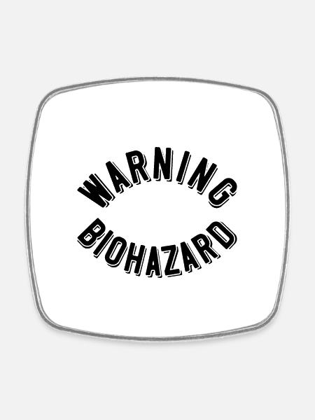 Warning Biohazard - Viereckiger Kühlschrankmagnet - Weiß