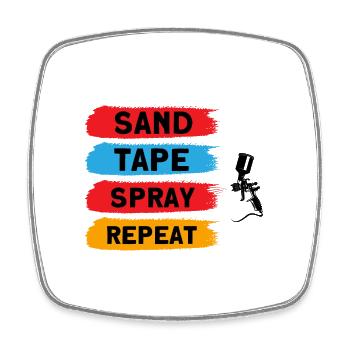 Vehicle Painters Grinding Adhesive Tape Spraying Wied - Square fridge magnet - white - Front