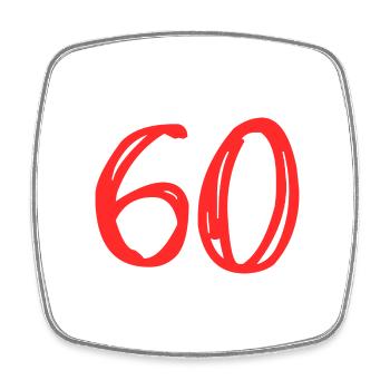60 JAHRE. 60-JÄHRIGES JUBILÄUM. GEBURTSTAG 60 JAHRE. 60 - Viereckiger Kühlschrankmagnet - Weiß - Vorne