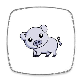 Pig Comic Animal - Square fridge magnet - white - Front