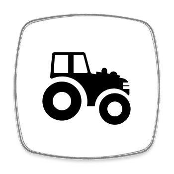 Traktor Symbol - Viereckiger Kühlschrankmagnet - Weiß - Vorne
