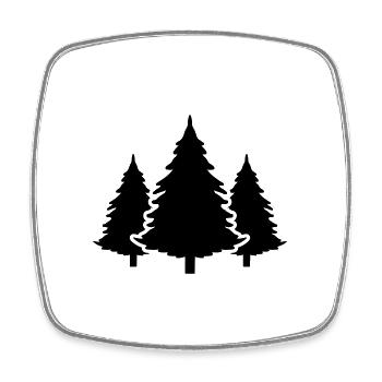 Tree Forest Fir - Square fridge magnet - white - Front