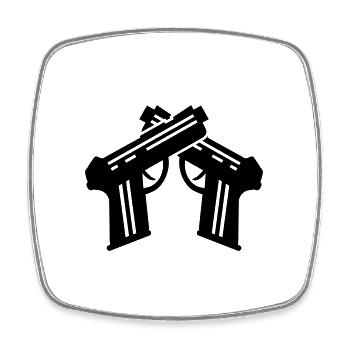 Pistole Symbol - Viereckiger Kühlschrankmagnet - Weiß - Vorne