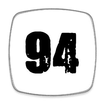 Maillot à 94 numéros - Magnet carré - blanc - Devant