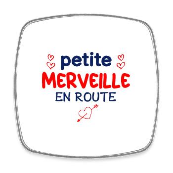 Petite merveille en route idée cadeau future maman - Magnet carré - blanc - Devant