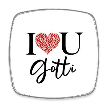 Liebe dich Gotti Taufpatin Schweiz Patentante - Viereckiger Kühlschrankmagnet - Weiß - Vorne