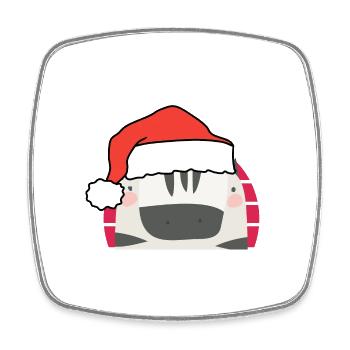 Weihnachten Zebra - Viereckiger Kühlschrankmagnet - Weiß - Vorne
