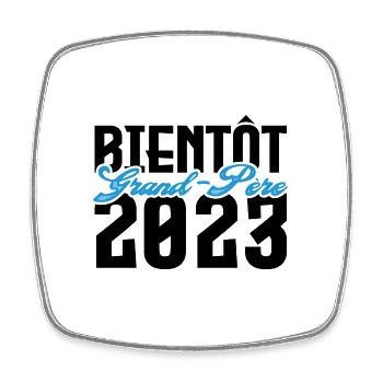 Cadeau Annonce grossesse bientôt Grand-père 2023. - Magnet carré - blanc - Devant