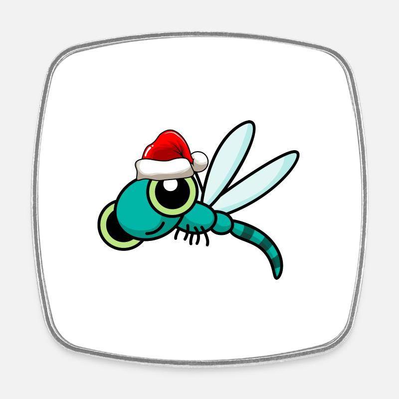 Libellule de Noël Libellule - Magnet carré - blanc