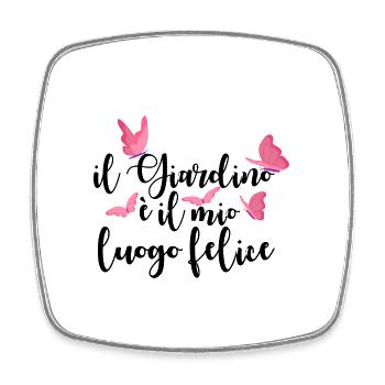 Il Jiardino E Il Mio Luogo Felice Para Jardineros - Viereckiger Kühlschrankmagnet - Weiß - Vorne