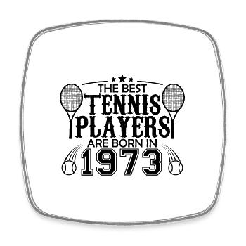 1973 Tennisspieler Geschenk Tennisspieler 1973 - Viereckiger Kühlschrankmagnet - Weiß - Vorne