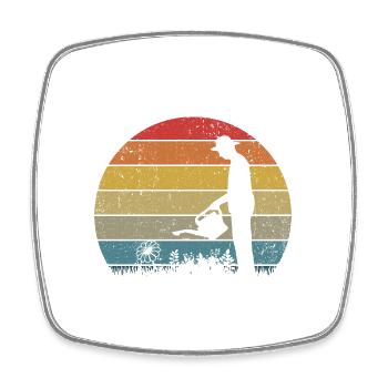 Retro Graphic Gardener Horticulturist Gardening La - Viereckiger Kühlschrankmagnet - Weiß - Vorne
