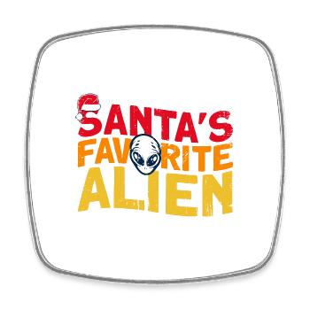 L’extraterrestre préféré du Père Noël, Alien Gesch - Magnet carré - blanc - Devant