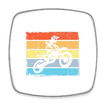 Retro Graphic Dirt Biker Motorcycle Enduro Motocro - Viereckiger Kühlschrankmagnet - Weiß - Vorne