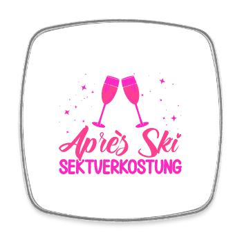 Apres Ski Après Ski Sektverkostung Geschenk - Viereckiger Kühlschrankmagnet - Weiß - Vorne