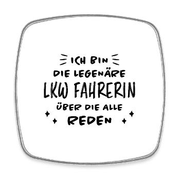 LKW Fahrerin Fun Spruch Lastwagenfahrerin Geschenk - Viereckiger Kühlschrankmagnet - Weiß - Vorne