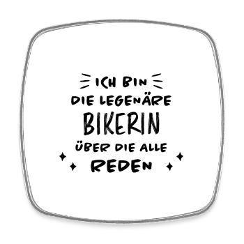 Bikerin Lustiger Spruch Bike Fun Sprüche Geschenk - Viereckiger Kühlschrankmagnet - Weiß - Vorne