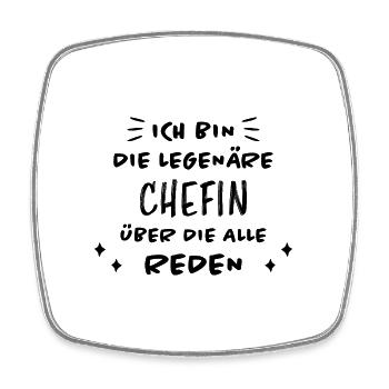 Chefin Mama Lustiger Spruch Familie Beruf Geschenk - Viereckiger Kühlschrankmagnet - Weiß - Vorne