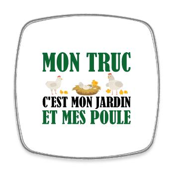 Mon Truc C'est Mon Jardin | Cadeau Jardinier - Magnet carré - blanc - Devant