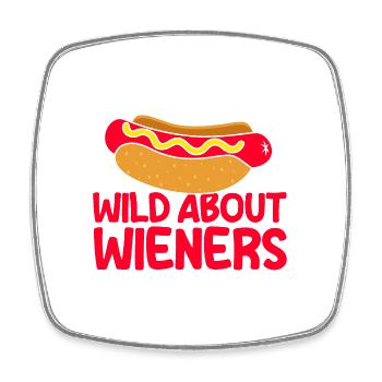 Crazy Viennese Hot Dog Gift - Square fridge magnet - white - Front