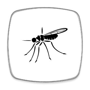 moustique - Magnet carré - blanc - Devant