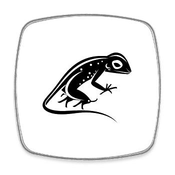 Lézard - Magnet carré - blanc - Devant