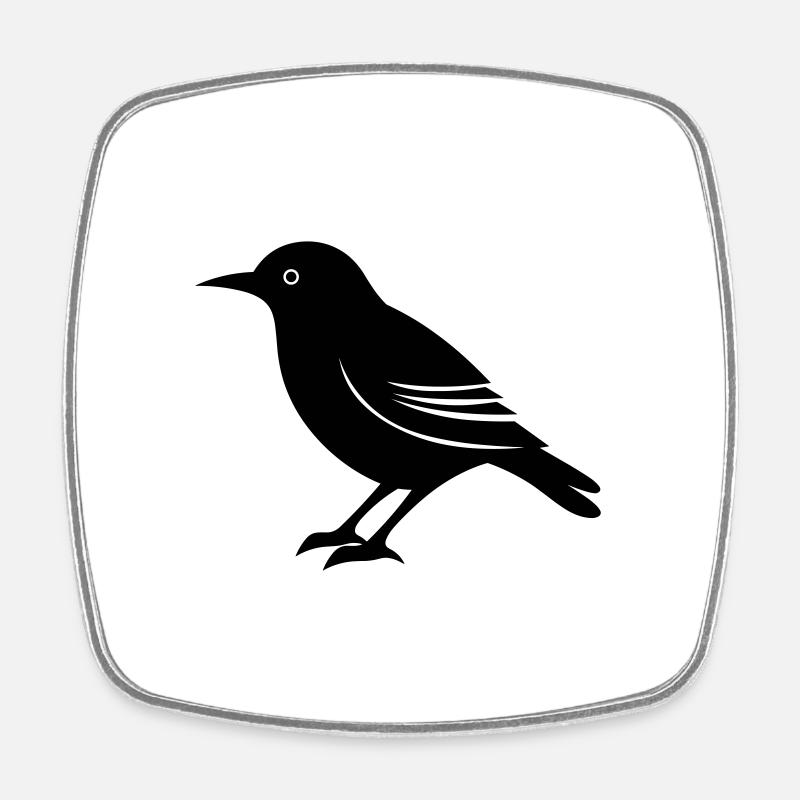 Oiseau - Magnet carré - blanc