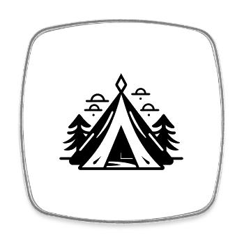 Camping - Square fridge magnet - white - Front