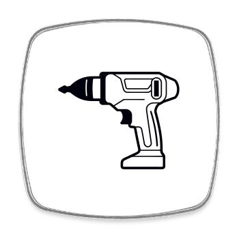 drill - Square fridge magnet - white - Front