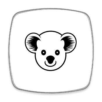 Koala - Viereckiger Kühlschrankmagnet - Weiß - Vorne