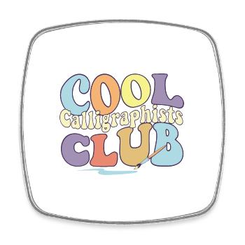 Cool Calligraphists Club Calligraphy Professional - Viereckiger Kühlschrankmagnet - Weiß - Vorne