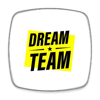 Dream Team - Square fridge magnet - white - Front