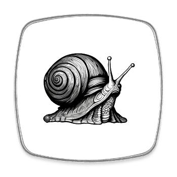 Schnecke / Tier / kriechen / Schleimig / langsam - Viereckiger Kühlschrankmagnet - Weiß - Vorne