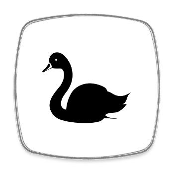 Schwan - Viereckiger Kühlschrankmagnet - Weiß - Vorne