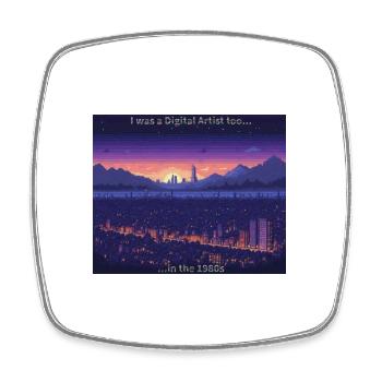 Retro artist - Square fridge magnet - white - Front