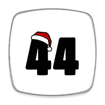 44 Zahl Weihnachten - Viereckiger Kühlschrankmagnet - Weiß - Vorne
