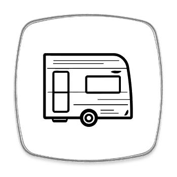 petite caravane - Magnet carré - blanc - Devant