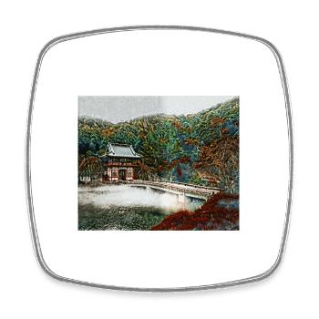 Temple in the Forest - Square fridge magnet - white - Front