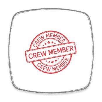 Crew Mitglied - Viereckiger Kühlschrankmagnet - Weiß - Vorne