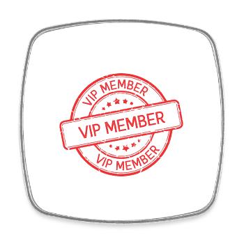 Vip Mitglied - Viereckiger Kühlschrankmagnet - Weiß - Vorne